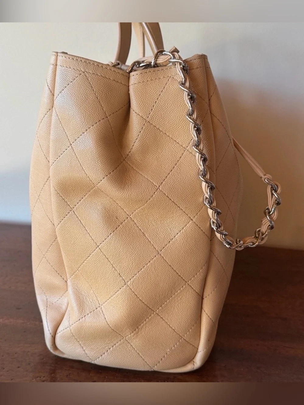 CHANEL Caviar Stitched Large Shopping Tote